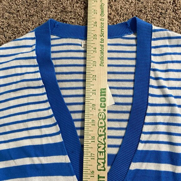 NWT Gap Stripped Cardigan Sweater Size XS Button Front Cotton Blue White - Picture 5 of 6